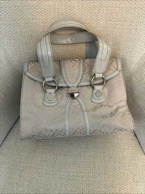 Simply Vera Cream Signature-Print Satchel Handbag
